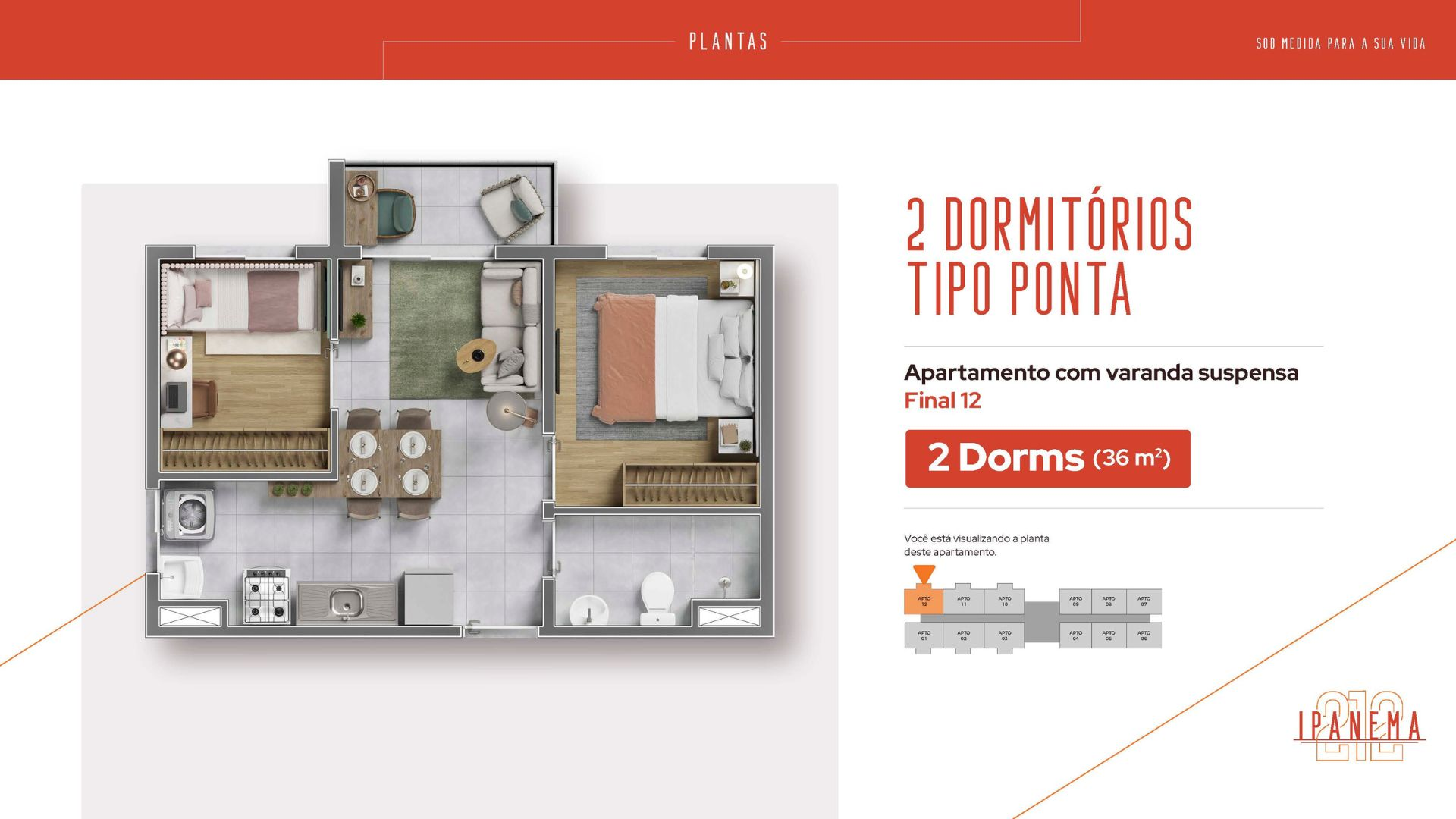 Imagem da planta - 2 dorm. 
