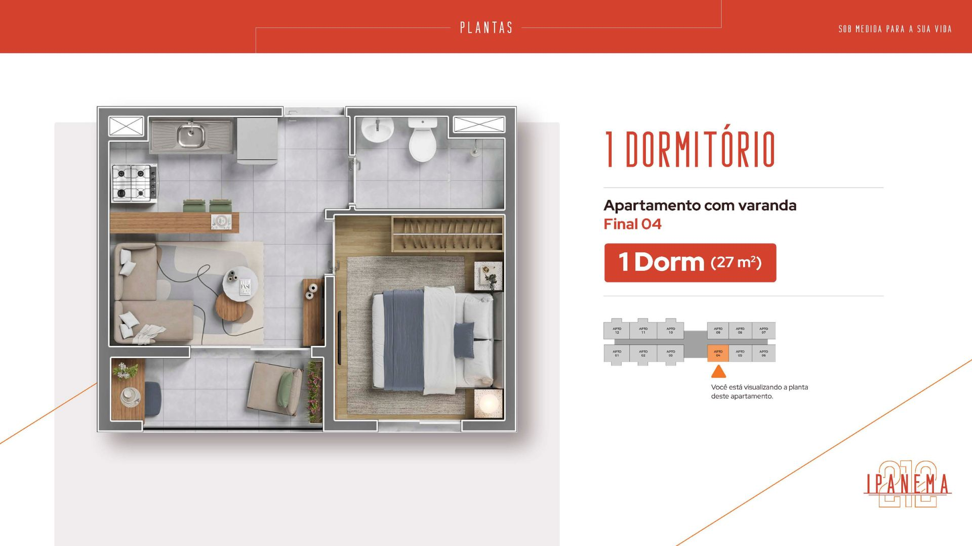 Imagem da planta - 1 dorm. 
